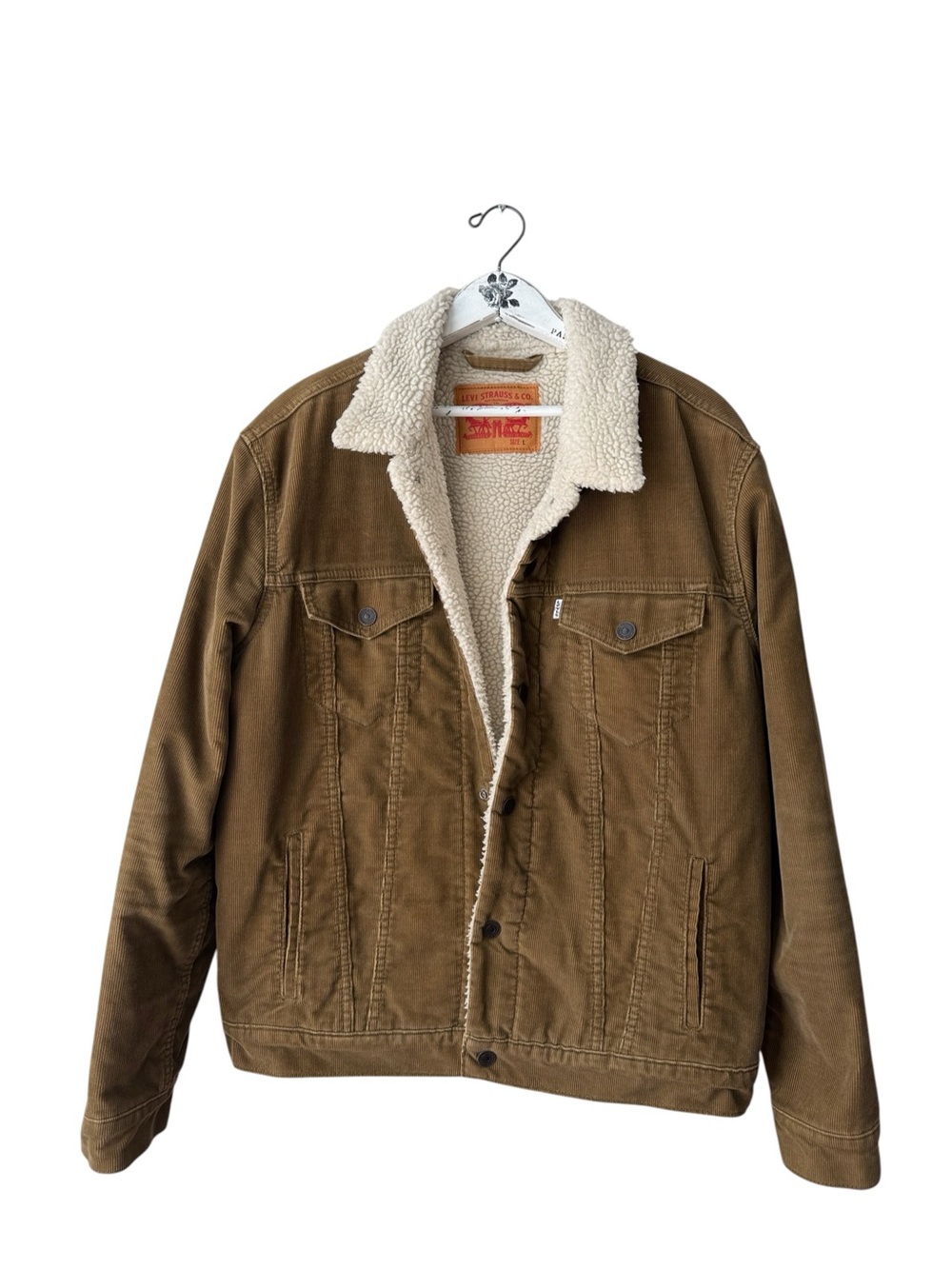 Levi’s Corduroy Sherpa Lined Trucker Jacket Brown Men’s Large